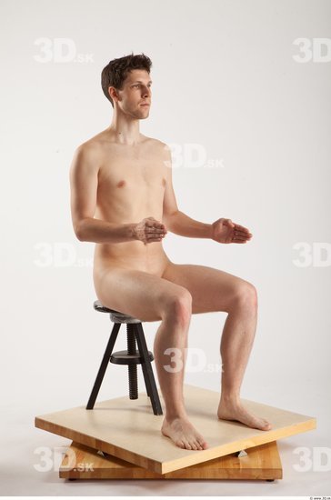 Whole Body Man Artistic poses White Nude Athletic