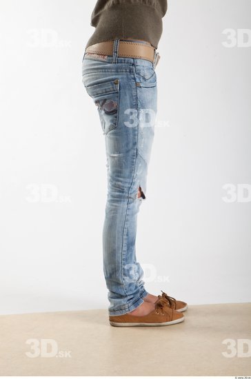 Leg Woman Animation references White Casual Jeans Slim