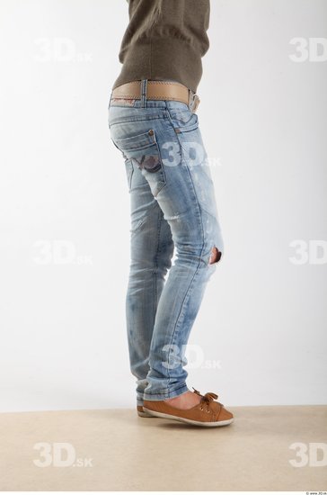 Leg Woman Animation references White Casual Jeans Slim