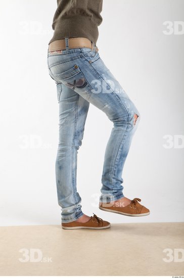 Leg Woman Animation references White Casual Jeans Slim