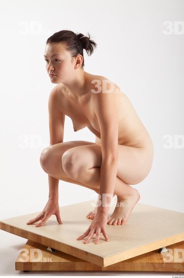 Whole Body Woman Nude Casual Slim Studio photo references