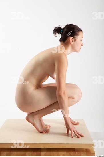 Whole Body Woman Nude Casual Slim Studio photo references