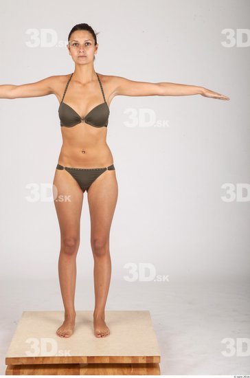 Whole Body Woman T poses Underwear Formal Slim Studio photo references