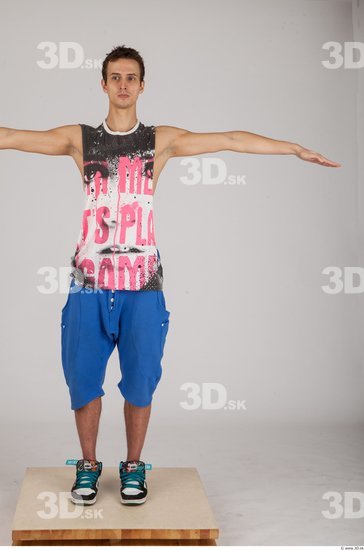 Whole Body Man T poses Sports Slim Studio photo references