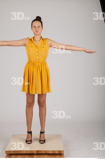 Whole Body Woman T poses Formal Dress Slim Studio photo references