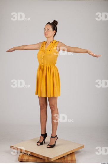 Whole Body Woman T poses Formal Dress Slim Studio photo references