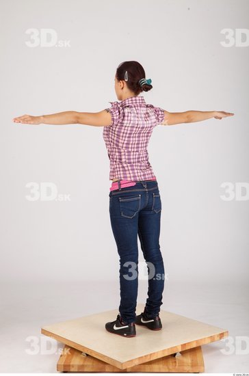 Whole Body Woman T poses Casual Slim Studio photo references