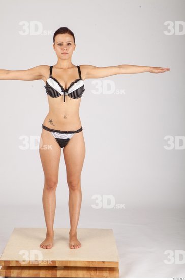 Whole Body Woman T poses Casual Underwear Slim Studio photo references