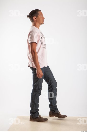 Whole Body Man White Casual Muscular Studio photo references