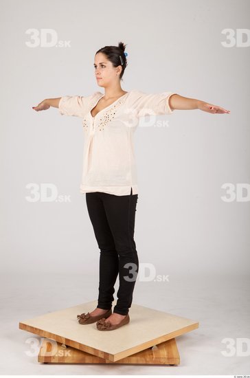 Whole Body Woman T poses Casual Slim Studio photo references