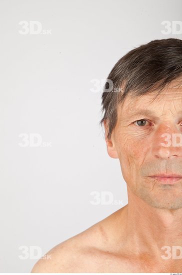 Head Man White Slim Wrinkles Male Studio Poses