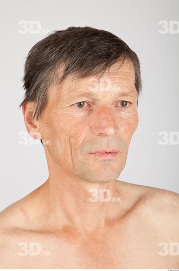 Head Man White Slim Wrinkles Male Studio Poses