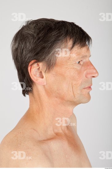 Head Man White Slim Wrinkles Male Studio Poses