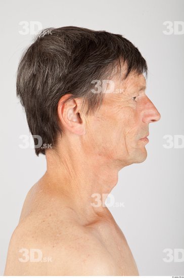 Head Man White Slim Wrinkles Male Studio Poses