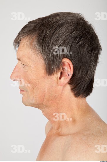 Head Man White Slim Wrinkles Male Studio Poses