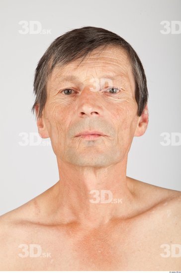 Head Man White Slim Wrinkles Male Studio Poses