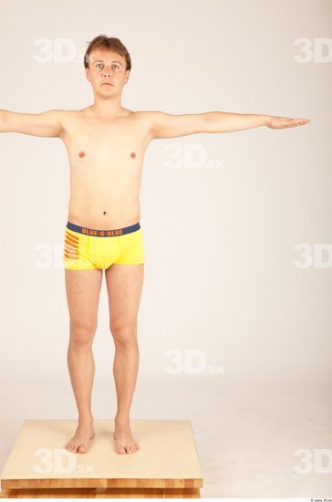 Whole Body Man T poses Casual Underwear Shorts Average Studio photo references