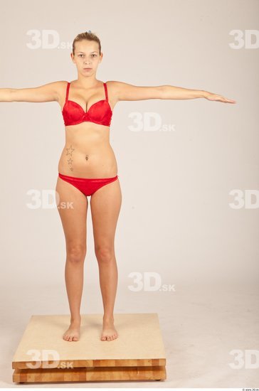 Whole Body Woman T poses Casual Underwear Slim Studio photo references