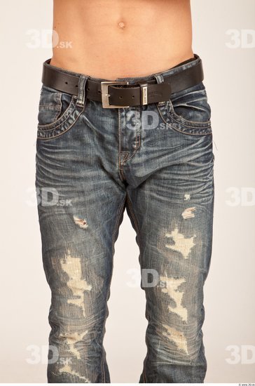 Thigh Whole Body Man Casual Jeans Athletic Studio photo references