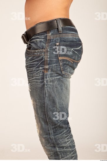 Thigh Whole Body Man Casual Jeans Athletic Studio photo references