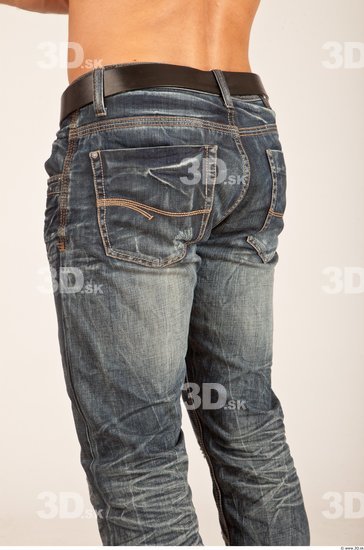 Thigh Whole Body Man Casual Jeans Athletic Studio photo references