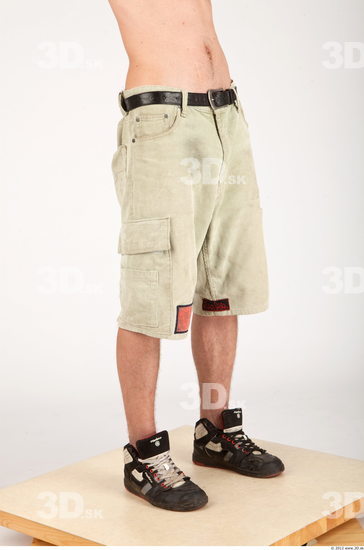 Leg Whole Body Man Casual Historical Shorts Slim Studio photo references