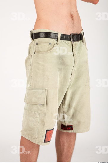 Thigh Whole Body Man Casual Historical Shorts Slim Studio photo references