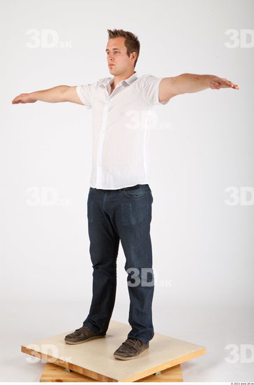 Whole Body Man T poses Casual Average Studio photo references