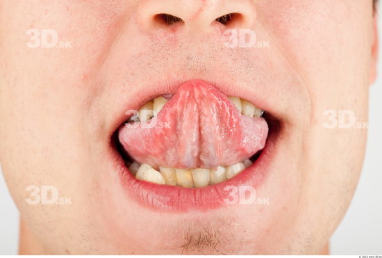 Whole Body Tongue Man Casual Average Studio photo references