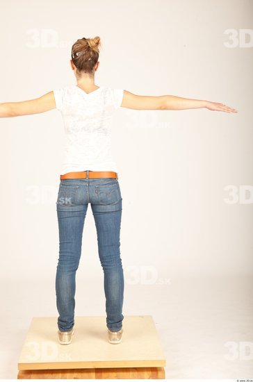 Whole Body Woman T poses Casual Slim Studio photo references