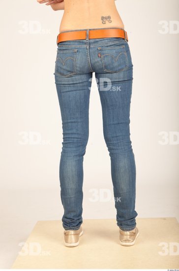 Leg Whole Body Woman Casual Jeans Slim Studio photo references