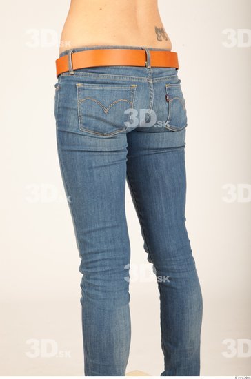 Thigh Whole Body Woman Casual Jeans Slim Studio photo references