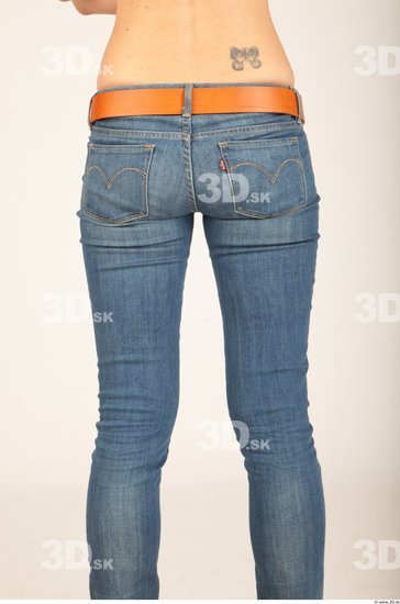 Thigh Whole Body Woman Casual Jeans Slim Studio photo references