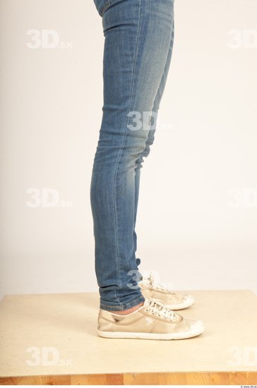 Calf Whole Body Woman Casual Jeans Slim Studio photo references