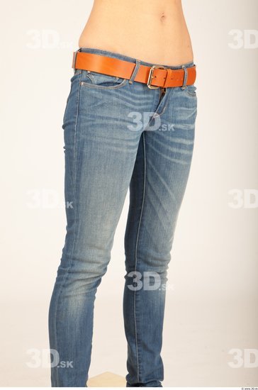 Thigh Whole Body Woman Casual Jeans Slim Studio photo references