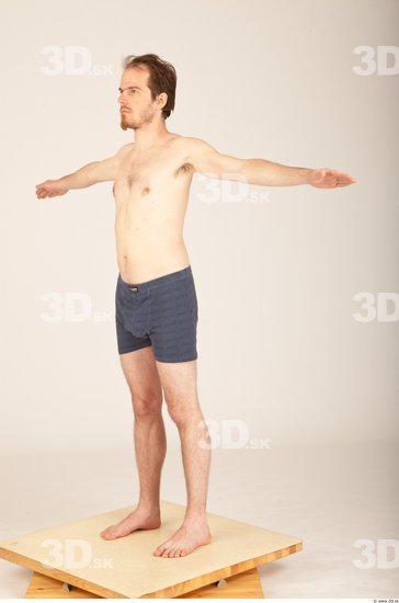 Whole Body Man T poses Casual Underwear Average Studio photo references