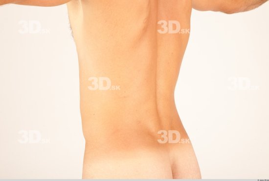 Whole Body Back Man Nude Casual Athletic Studio photo references