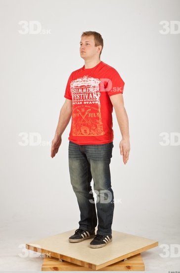 Whole Body Man White Casual Average Male Studio Poses