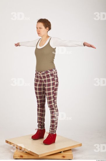 Whole Body Woman White Casual Average Female Studio Poses