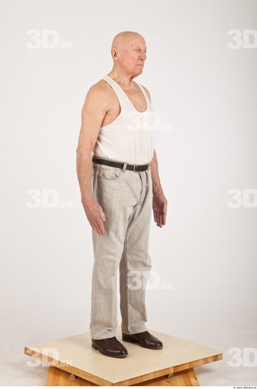 Whole Body Man White Casual Average Wrinkles Male Studio Poses