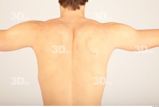 Whole Body Back Man Nude Casual Slim Studio photo references