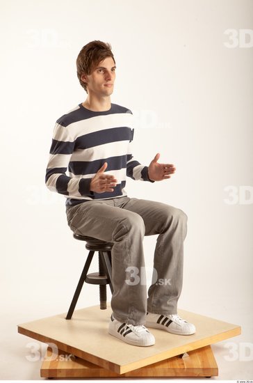 Whole Body Man Artistic poses White Casual Slim