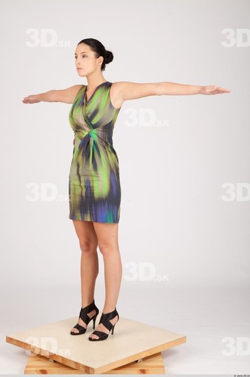 Whole Body Woman Animation references T poses Casual Dress Slim Studio photo references