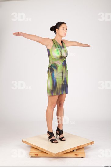 Whole Body Woman Animation references T poses Casual Dress Slim Studio photo references