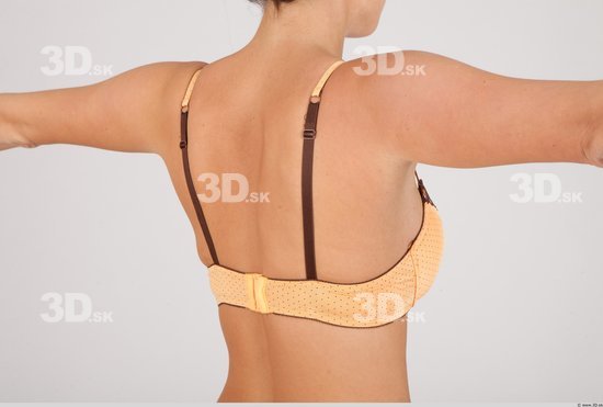 Whole Body Back Woman Animation references Casual Underwear Bra Slim Studio photo references