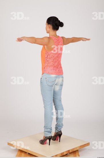 Whole Body Woman T poses Casual Slim Studio photo references