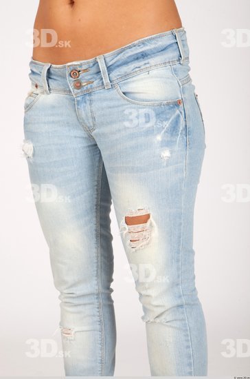 Thigh Whole Body Woman Casual Jeans Slim Studio photo references