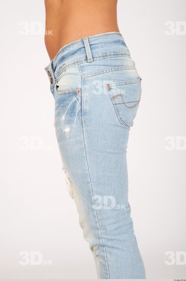 Thigh Whole Body Woman Casual Jeans Slim Studio photo references