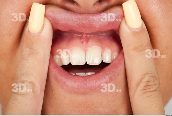 Whole Body Teeth Woman Casual Slim Studio photo references