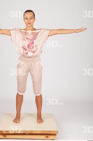 Whole Body Woman T poses Formal Overal Slim Studio photo references